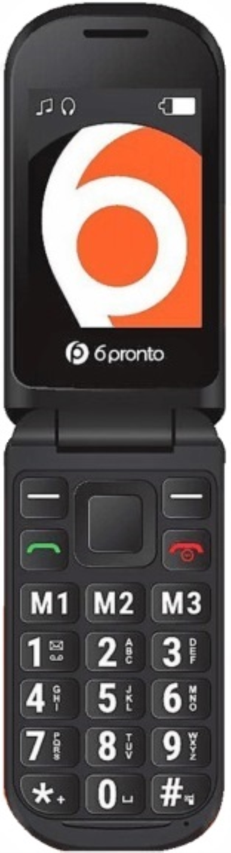 TECNOSHOP Cellulare 6 Pronto Flip Duo Plus 6PF05 nero